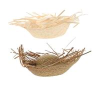 CIYODO 2 pezzi Cappello Hawaiiano da Donna in Paglia Naturale Protezione Solare Affidabile Accessorio Festa Tropicale e Sombrero Messicano per Spiaggia e Vacanze Estive