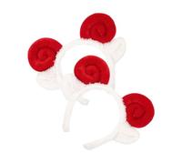 CIYODO 2 Pezzi Fasce Corna Pecora Rosse per Halloween Accessorio Leggero e Traspirante per e Foto Cerchietti Unisex per Adulti