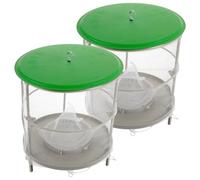 CIYODO 2 pezzi Gabbie Appese per Cattura Insetti con Copertura Antipioggia Rete Bianca per Ranch e Giardino Trappola Sicura e Facile da Usare per Mosche e Vespe