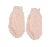 CIYODO 2 pezzi Guanti Esfolianti per Bagno in Vegetale Guanti Massaggio Beige Spugna Scrub Riutilizzabile Adatti per Schiena Braccia e Gambe Accessori Bagno per Domestico