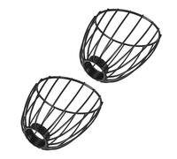 CIYODO 2 Pezzi Paralume Gabbia Lampada in Metallo Nero Stile Industriale per Lampadine Paralume Sospeso Retro Facile da Installare per Sostituzione Lampade Appese
