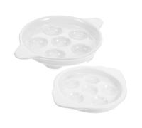 CIYODO 2 Pezzi Piatto Escargot per Lumache e Mare Teglia Resistenti al Calore per Forno e Barbecue con Sezione Speciale per Uova Quaglia Versatile e Durevole per Cucina Professionale e