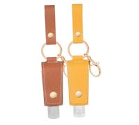 CIYODO 2 pezzi Portagel Mani con Custodia in PU Resistente Bottigliette Vuote per Viaggio Dosatori Liquidi per Bagnoschiuma e Shampoo Portachiavi Decorativo per Bagagli e Colore Casuale