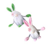 CIYODO 2 Pezzi Pupazzi Decorativi Forma Coniglio per Festeggiamenti Pasquali Decorazioni Colorate per Ufficio e Casa per Feste e Eventi Primaverili Rosa e Verde