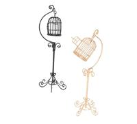 CIYODO 2 Pezzi Scale Openable Metal Model With Floor Stand Vintage Style Iron Mini Cage For Micro Landscape And Dollhouse Decoration
