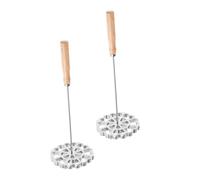 CIYODO 2 Pezzi Stampi per Frittura Rosette Alluminio con Manico Traforata Piccolo Utensile per Dolci Fritti e Snack Facile da Pulire Conduttività Termica Uniforme Adatto per