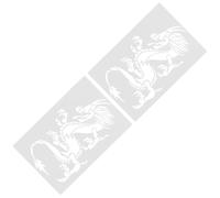 CIYODO 2 Pezzi Stencil per Pittura Drago in PVC Bianco, Facile da Usare e Affidabile, per Craft Painting e Progetti DIY Creativi e Delicati