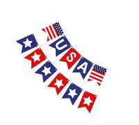 CIYODO 2 pezzi Striscioni Stella Cinque Punte per Festa Americana Decorazioni Bandierine per Independence Day da Resistenti e Riutilizzabili per Interno ed Esterno