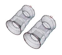 CIYODO 2 pezzi Trappola da Pesca Professionale in Nylon e Metallo Retino Portatile per Gamberi Aragoste e Granchi Pratica e Durevole per Acqua Ferma e Salata Facile da Usare