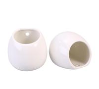 CIYODO 2 Pezzi Vasi Sospesi in Ceramica Bianca per Piante Succulente e Fioriere da Parete Contenitori Rotondi Senza Foro per Interno ed Esterno Decorazione Casa e Ufficio