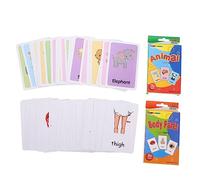 CIYODO 2 Set Carte Flash per Giocattoli Educativi Animali Parti Del Corpo per Apprendimento Precoce Sviluppo Motorio e Relazione Genitore