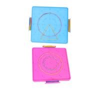 CIYODO 2 Tavoletta Geoboard per Strumento Didattico Matematica e Geometria per Scuola Elementare Rosa e Blu