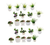 CIYODO 22 Mini Piante Artificiali in Miniatura Mini Bonsai Finti Resistenti al Colore Decorazioni per Casa delle Bambole e in Miniatura Accessori per Progetti DIY e Arredo