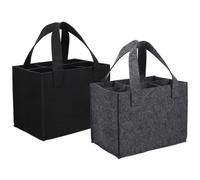 CIYODO 2pezzi Borsa Portabottiglie Per Bottiglie Vino Set Da Nero Grigio Divider Accessorio Per Regali e Trasporti Vino