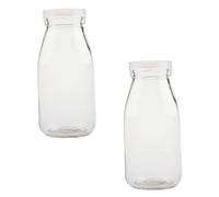CIYODO 2pezzi Bottiglie Per Latte e Caffè Contenitori Per Bevande Trasparenti Coperchi Vite Per Conservare Latte Fresco e Succhi Frutta