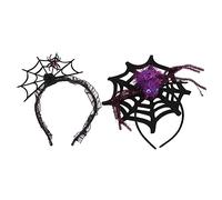 CIYODO 2pezzi Fascia per Capelli Forma di Ragno Copricapo Ragnatela per Halloween Decorazione per Capelli Design di Ragno e Ragnatela