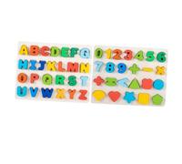 CIYODO 2sets Puzzle in Legno per Ragazzo Ragazza Ragazza Alfabeto Numeri e Forme Giocattoli Didattici per Apprendimento e Sviluppo Motorio