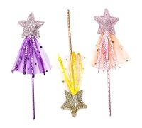 CIYODO 3 Bacchette Magiche Stelle Per Bambini Bastoncini Decorativi Glitterati Per Ragazze Bacchette Fatate Per Cosplay Bastoncini Magici Per Spettacoli Teatrali