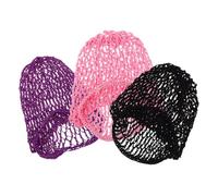 CIYODO 3 Pezzi Alluncinetto Traspiranti per Donna e Elasticizzata per Chignon Cappelli Artigianali per Danza e Relax Nero Rosa