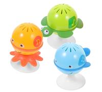 CIYODO 3 pezzi Giocattoli Sonori per Ragazzo Ragazza con Ventose Resistenti Forme Animali Marini Colorate per Sviluppo Coordinazione Mano-occhio e Riconoscimento Colori Colore Casuale