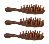 CIYODO 3 pezzi Pettine Massaggiante in Legno di Sandalo Ergonomico per Massaggio Capelluto Donna Pettine Denti Larghi Resistente e Multifunzione per Cura Capelli e Rilassamento Scalp