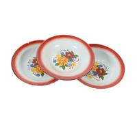 CIYODO 3 pezzi Piatti Smaltati Vintage in Vassoi Snack Retrò Robusti per e Feste Design Classico per Frutta Secca e Antipasti