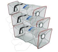 CIYODO 3 pezzi Trappola per Gamberi e Granchi Rete Portatile in Materiale Elastico Leggero Nassa Pesca Mare per Aragoste e Pesci Small Colore Casuale Colore Casuale