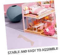 CIYODO 4 Miniature Wood Onlay Models For Dollhouse Table Sturdy Chinese Architectural Beam Appliques Unfinished Diy Wooden Decor For Furniture Model Building