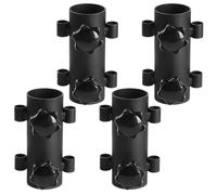 CIYODO 4 Pezzi Ancoraggio all'aperto Portacanna tendalino Rinforzato Antivento fissatore per palo di Sostegno della tettoia Supporto per Piedino per tendalino Black