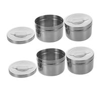 CIYODO 4 Pezzi Contenitori per Cotton Buds Pads in Acciaio Inossidabile con Organizer Rotondo per Conservazione in Salone di