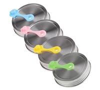 CIYODO 4 Pezzi Coperchio di paglia in acciaio inossidabile Copertina potabile buco È coperchi per bottiglie di muratore coperchi di barattoli di muratore Gel di silice