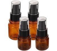 CIYODO 4 Pezzi Cosmetici da Viaggio Ambrati Pompa Dosatrice Ricaricabili Contenitori Piccoli per Lozione Crema Olio e Prodotti Skincare Bottiglie Vuote per Cosmetici Protette da Luce UV