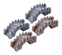 CIYODO 4 Pezzi Miniature Ponti Decorativi in Resina Stile Palazzo Ornamenti Creativi per Paesaggi in Miniatura per Giardini Artificiali e Decorazioni Te Indoor Che Outdoor