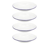 CIYODO 4 Pezzi Piatto Smaltato Infrangibile Vassoio da Portata retrò per Cucina Design Affidabile e Durevole per Insalata Pasta Frutta