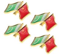 CIYODO 4 Pezzi Spilla in Lega Bandiera Pakistan Cina Amicizia, Design Unico, Facile da Attaccare, per Giacche e Abbigliamento, per Riunioni di Lavoro