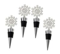 CIYODO 4 pezzi Tappi per Bottiglie Forma Fiocco Sigillanti Ermetici Decorativi Materiale Resistente e Accessori per Vino per Feste e Conservazione