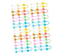 CIYODO 48 Pezzi Tappi in Silicone per Cannucce Coperture Protettive Riutilizzabili Antipolvere per Bicchieri e Bottiglie Adatte per Picnic e Raduni Familiari