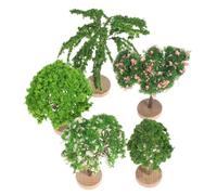 CIYODO 5 Mini Alberi : Forniture per Diorami Micro Paesaggistici - Alberi in Miniatura in Plastica con Base per Progetti Fai da Te di Modellini di Treni