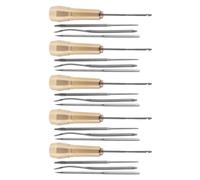 CIYODO 5sets Kit da Cucito Professionale con Punteruolo in Rame Ago da Cucito Manuale per Riparazione Scarpe e Tessuti Punteruoli Intercambiabili per Cuciture Artigianali di Scarpe