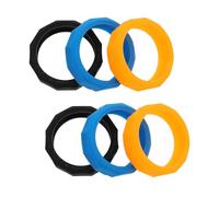 CIYODO 6 Anelli Antiscivolo in Silicone Per Microfono Palmare Wireless, Supporto Antirollio e Protezione Microfono, Accessori Per Karaoke, Feste e Conferenze, Set 3 Colori (nero, Blu, Arancione