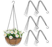 CIYODO 6 pezzi Catena per Cesti Appesi Catene Punti per Vasi da Giardino Ganci Resistenti per Fioriere Portafiori Esterno Nero Supporto Stabile per Piante Mangiatoie e Lanterne