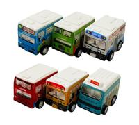 CIYODO 6 Pezzi Giocattoli Educativi per Autobus Mini Pull Back per Apprendimento Precoce e Sviluppo Visivo e Coordinazione Mano Occhio Random