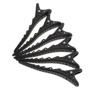 CIYODO 6 pezzi Mollettone Parrucchiere Clip Coccodrillo in Antiscivolo Fermacapelli per Acconciature Salon Uso Quotidiano e Feste Nero