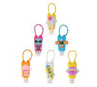 CIYODO 6 pezzi Viaggio Bottiglie Liquido Portatile in Silicone Cartoon 30ml Antispreco con Copertura Protettiva Colorata e Gancio per Sapone Mani e Uso 6pcs Serie Colore Casuale