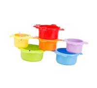 CIYODO 6 Tazze Impilabili Da Bagno Tema Oceano Tazze Impilabili Cartoni Animati Per Bambini E Neonati Utilizzabili in Spiaggia E Vasca Da Bagno Stimolano Abilità Motorie E Riconoscimento