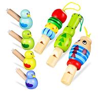 CIYODO 7 Fischietti Animali Legno Pvc Fischietti Cartoni Animati Bambini Piccoli Strumenti Musicali Giocattoli Educativi Sviluppo