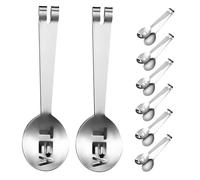 CIYODO 8 Pezzi Pinze per Tè Acciaio Inossidabile Morsetti per Sacchetti da Tè Clip per Infusione Ottimale Resistenti e Facili da Pulire Accessori Eleganti per Cucina e Preparazione Tisane