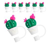 CIYODO 8 Pezzi tappi di paglia riutilizzabili punte di paglia di cactus Protettori della punta consigli per la cannuccia protezioni del coperchio PVC Green