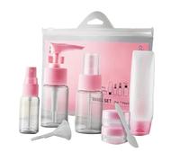 CIYODO 9 pezzi Bottiglie da Viaggio Trasparenti Ricaricabili in Plastica Pet Contenitori Spray per Shampoo Lozioni e Cosmetici Leggero e Anti-perdita per Viaggi