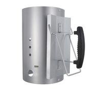 CIYODO Accendifuoco Barbecue in Zincato con Manico in Nylon Antiscottatura Avvio Rapido Carbonella per Grill Esterno Ciminiera Starter per Barbecue Sicura Odori Base Ampia e Ventilata